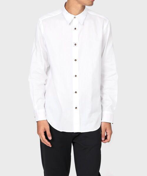 人気ショップ 50周年 スパゲッティ ボタン 白 シャツ Paul Smith ポールスミス 06VMX-m96526663080 新品定番人気