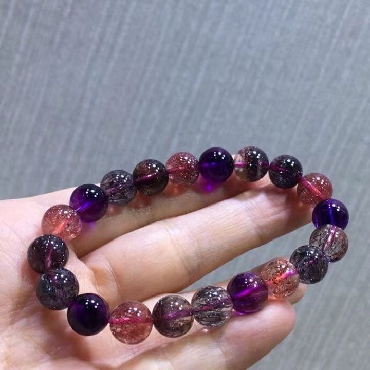 高級】フラワー パープルルチル スーパーセブン ブレスレット 9.5mm