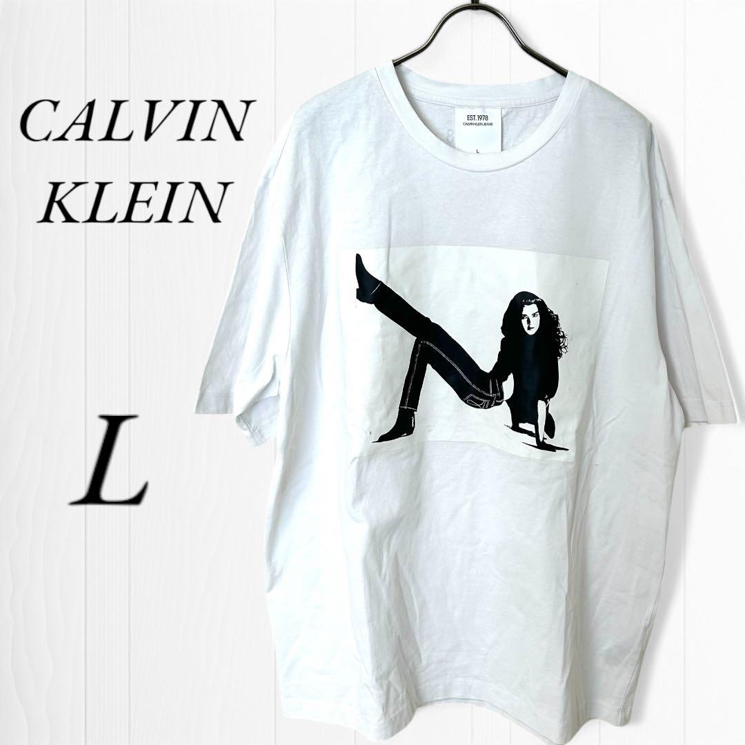 《カルバンクライン》グラフィックTシャツ /トップス/カットソー/白/L