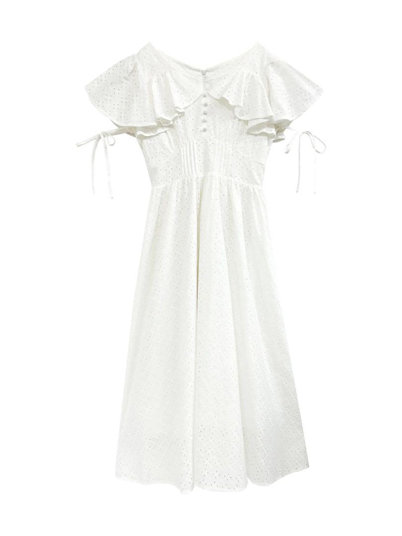 Rosé Muse cotton lace flare ホワイト ロゼミューズ