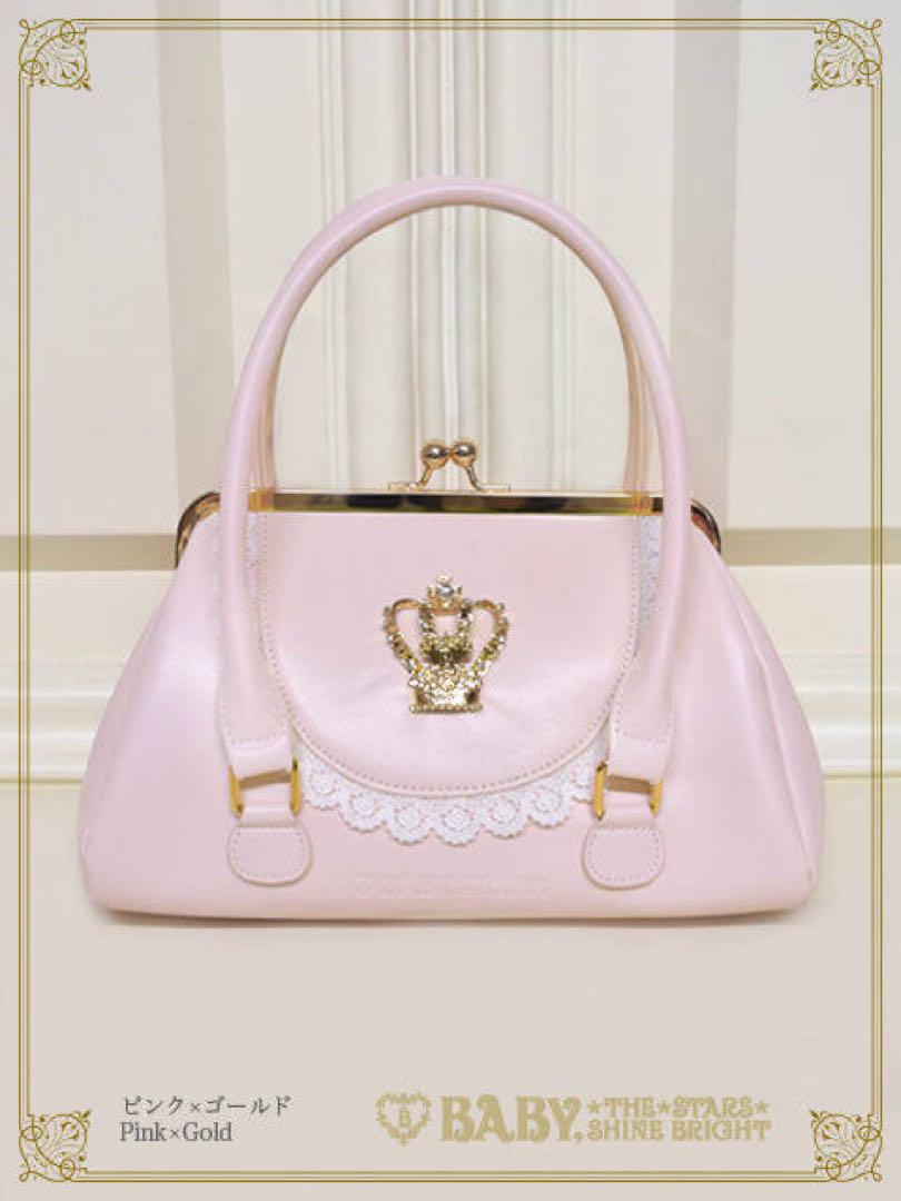 新品 BABY 王冠がま口Bag ピンク