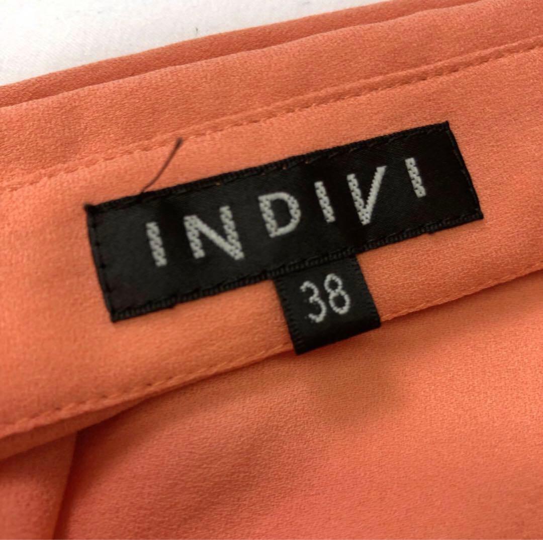 【現品限り】インディヴィ(INDIVI)　シースルー シャツ　サーモンピンク 現品限り】インディヴィ(INDIVI) シースルー シャツ サーモンピンク