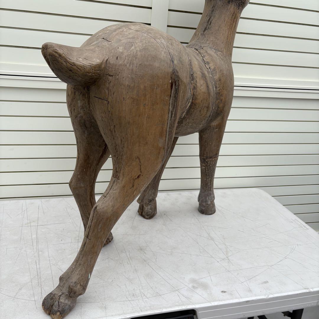 桃山時代頃 ビッグサイズ寄木鹿の置物 仏教美術