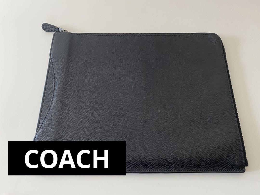 【COACH】シンプル　クラッチバッグ ジッパー付き ブラック