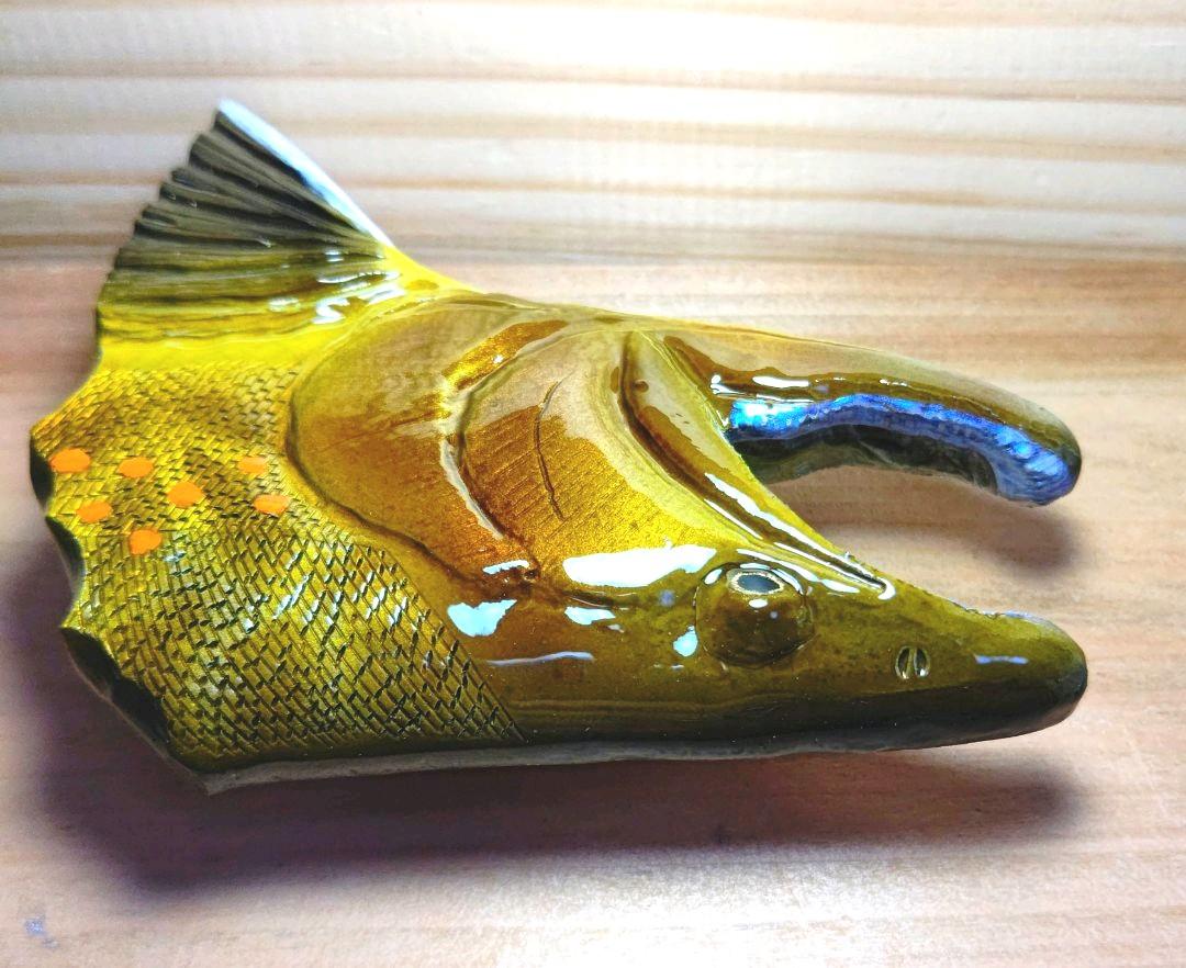 在庫あ国産 River.Sea ウッド製 1点物 2Lbio-m96539311196 トラウトブローチ ヤマトイワナ 100%新品人気SALE