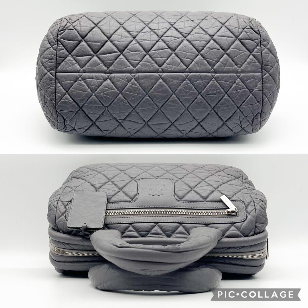 シャネル　マトラッセ　レザー　コココクーン　2WAY ハンドバッグ　グレー