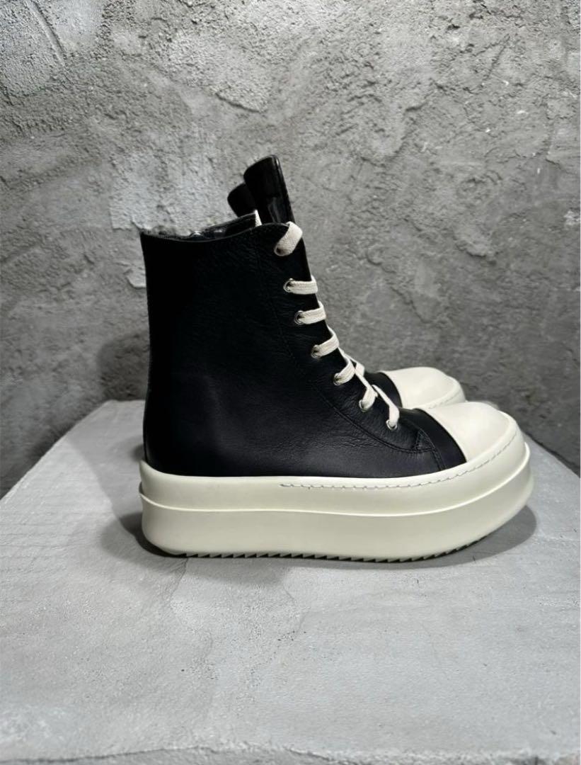 RICK OWENS 本革 厚底ジップアップ ハイカットスニーカー ダブル