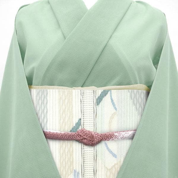 開き名古屋帯 八寸 京都 西陣 夏物 夏 絽綴れ アイボリー 中古 kp2109 B8625938059