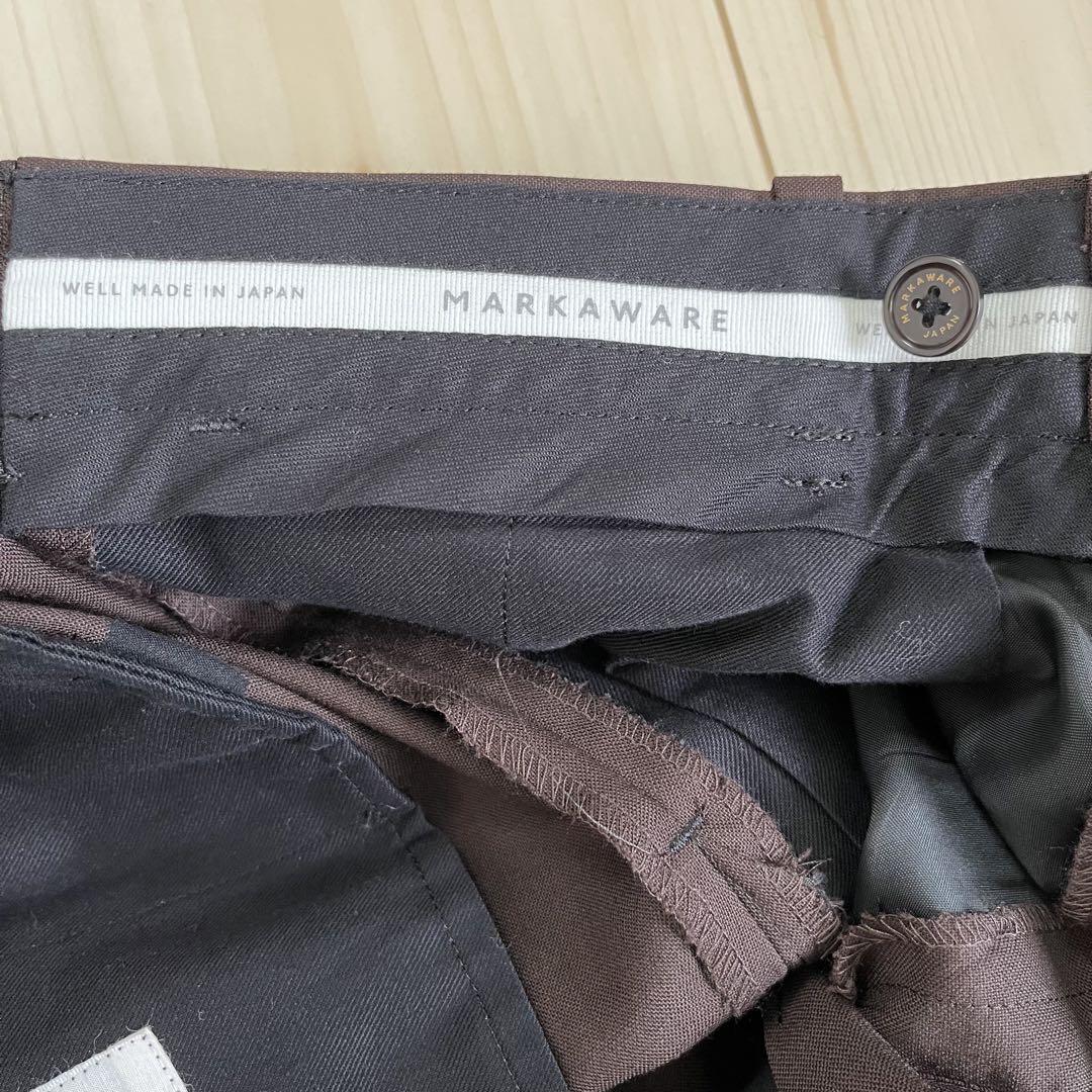 MARKAWARE PEGTOP TROUSERS DARK BROWN 希少品 パンツ