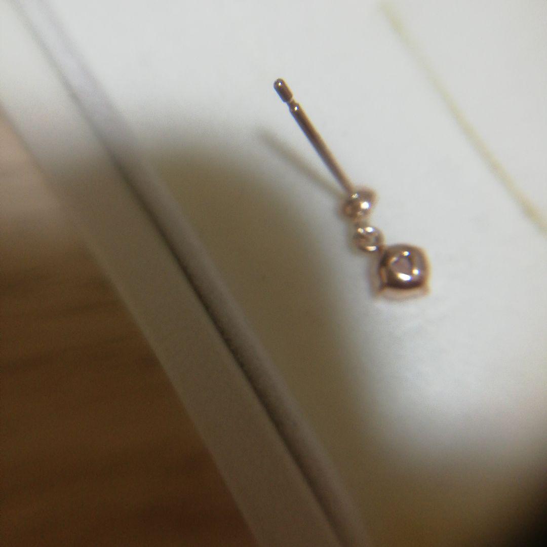 4℃ k10ピアス　 ダイヤモンド　ピンクサファイア