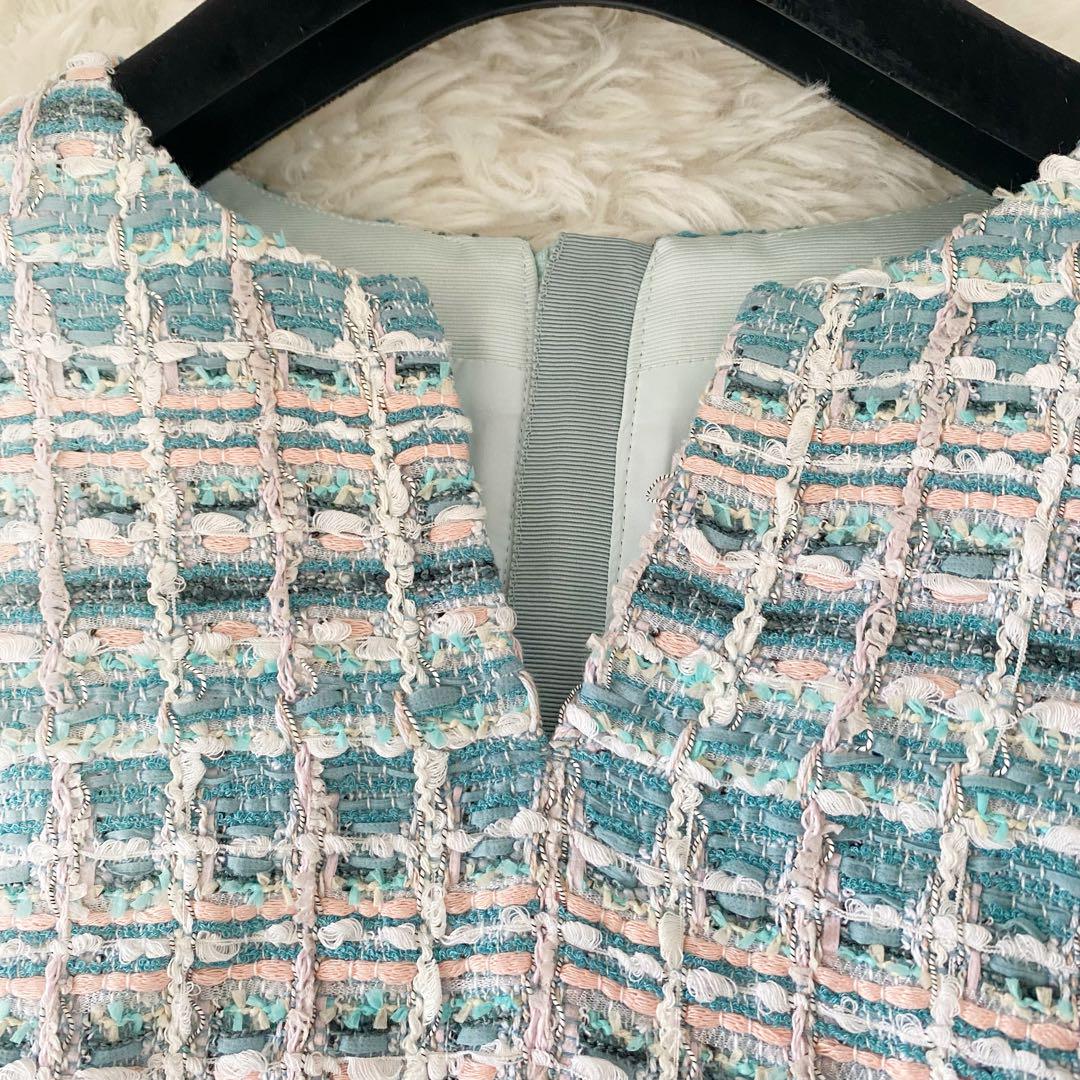 美品✨ANAYI リリヤンミックスツイード裾フレア ワンピース 美品✨ANAYI リリヤンミックスツイード裾フレア ワンピース