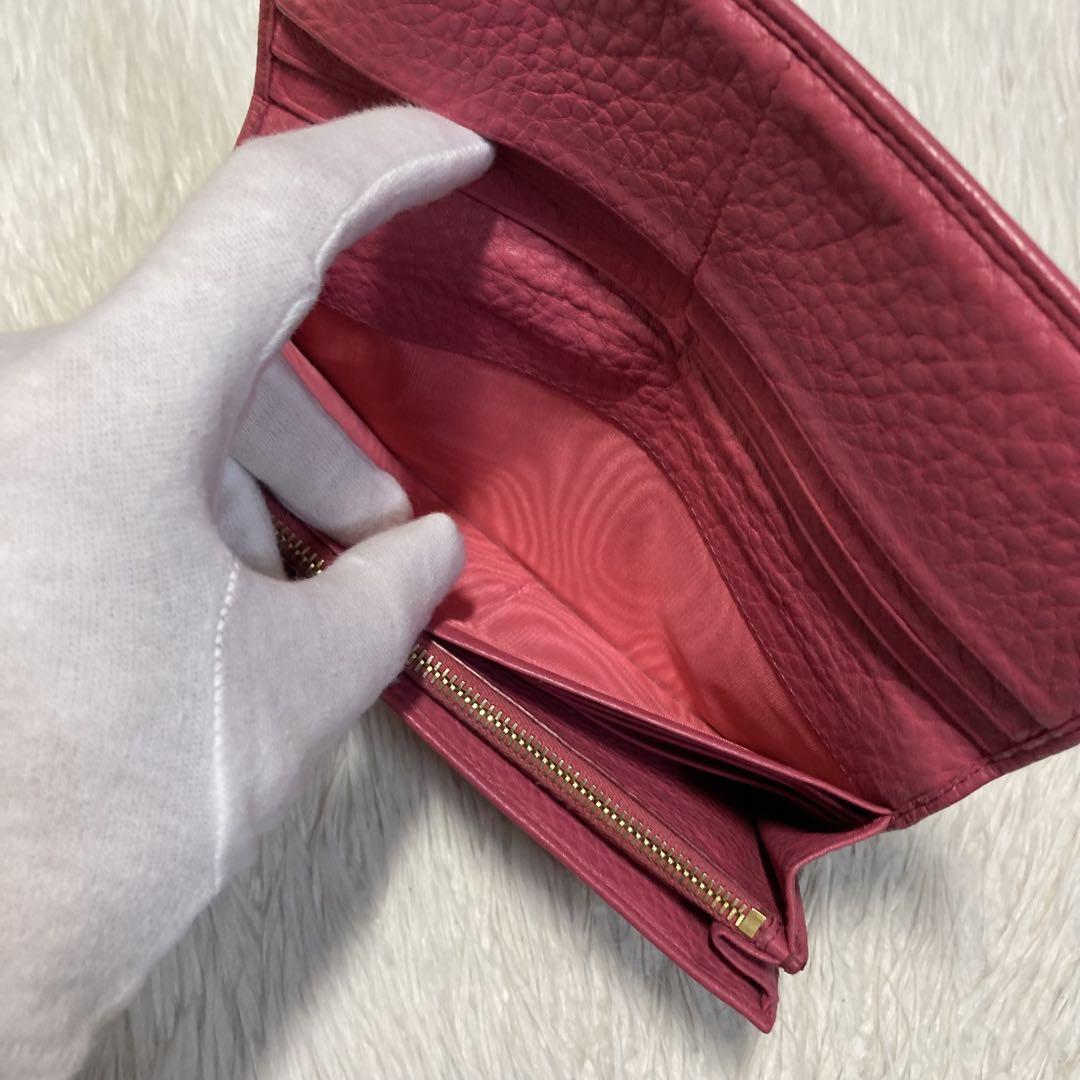 お買い得品　PRADA プラダ　長財布　折りたたみ　ピンク　定番　即発送　金具