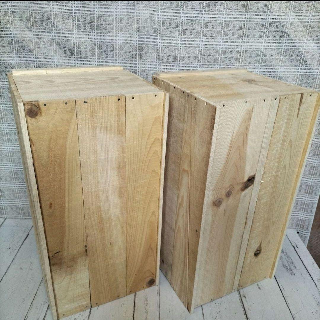 《底上げりんご箱》4箱セット★プランター 収納 木製本棚 キャンプ 木箱★