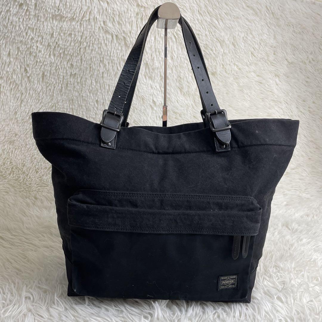 良品✨PORTER トートバッグ ブリッジ ビジネス キャンバス ブラック