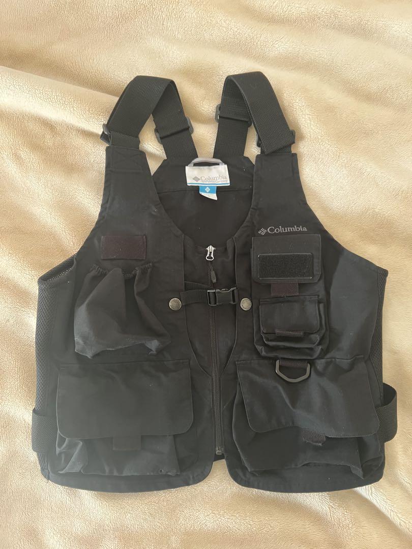 Columbia フィッシングベスト M 黒　現場　撮影