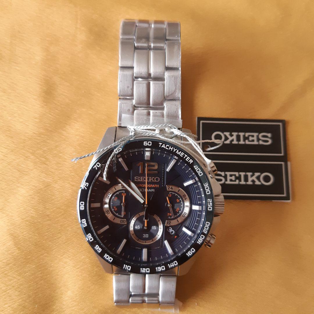 【専用】SEIKO クロノグラフ 腕時計 海外モデル 100M防水ネイビー