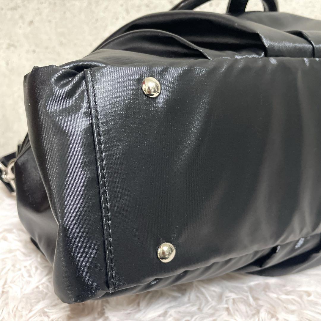 【美品】cooga クーガ　2WAYショルダーバッグ　エナメル　ブラック