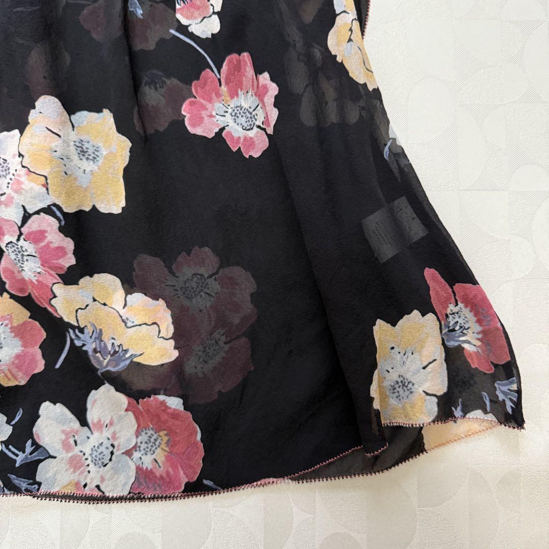 美品 ULLA JOHNSON シルク100% 花柄 ジョーゼットブラウス 4