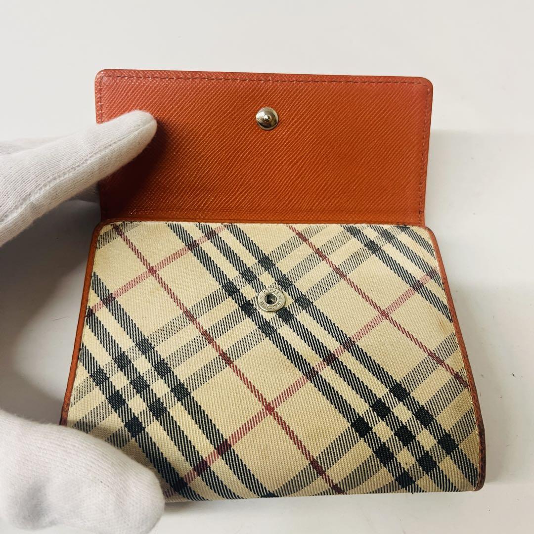 BURBERRY バーバリー ノバチェック がま口 二つ折り財布 ベージュ