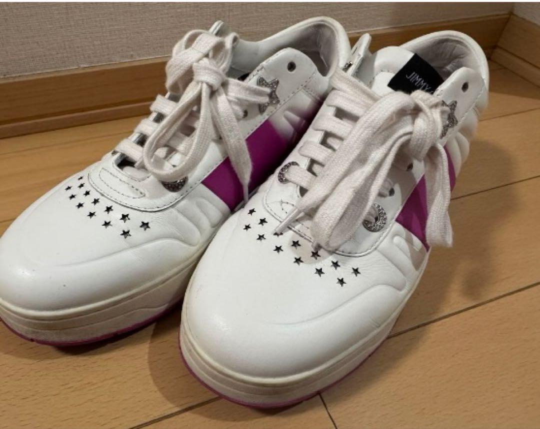 極美品JIMMY CHOO ホワイト ピンク Hawaii スニーカー JIMMY CHOO ホワイト ピンク Hawaii スニーカー - メルカリ