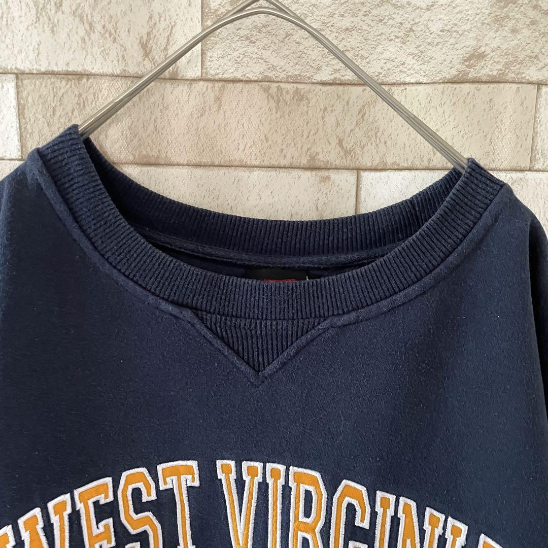スウェット センター刺繍 WEST VIRGINIA 裏起毛 ネイビー