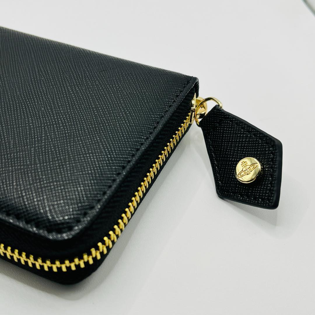 新品 未使用 Vivienne Westwood 黒 シンプル 無地人気 長財布
