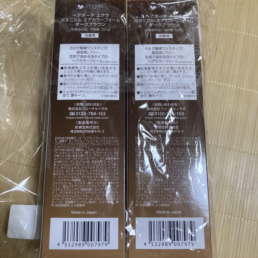 ヘアボーテ　エクラ　ボタニカルエアカラーフォーム　ダークブラウン　2個　セット
