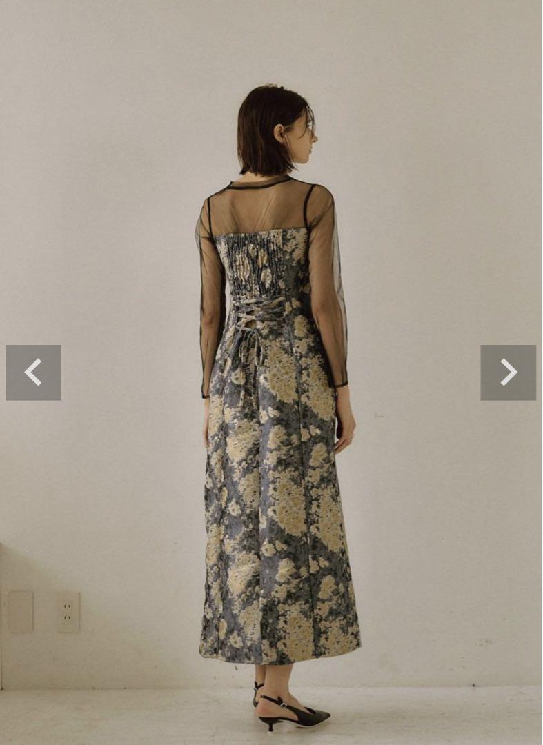 LE’RURE Meandering Jacquard pencil dress