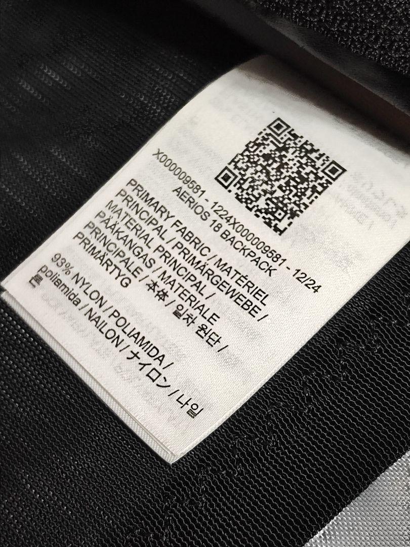 ✨新品✨ARC'TERYX Aerios 18 Backpack ブラック