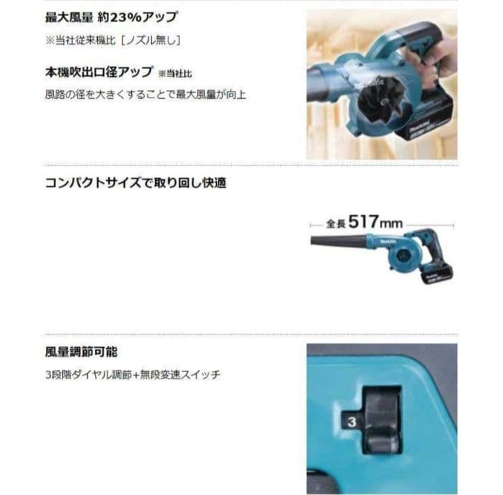すぐ使える！　新品未使用マキタ 18V 充電式ブロワ UB185DZ フルセット