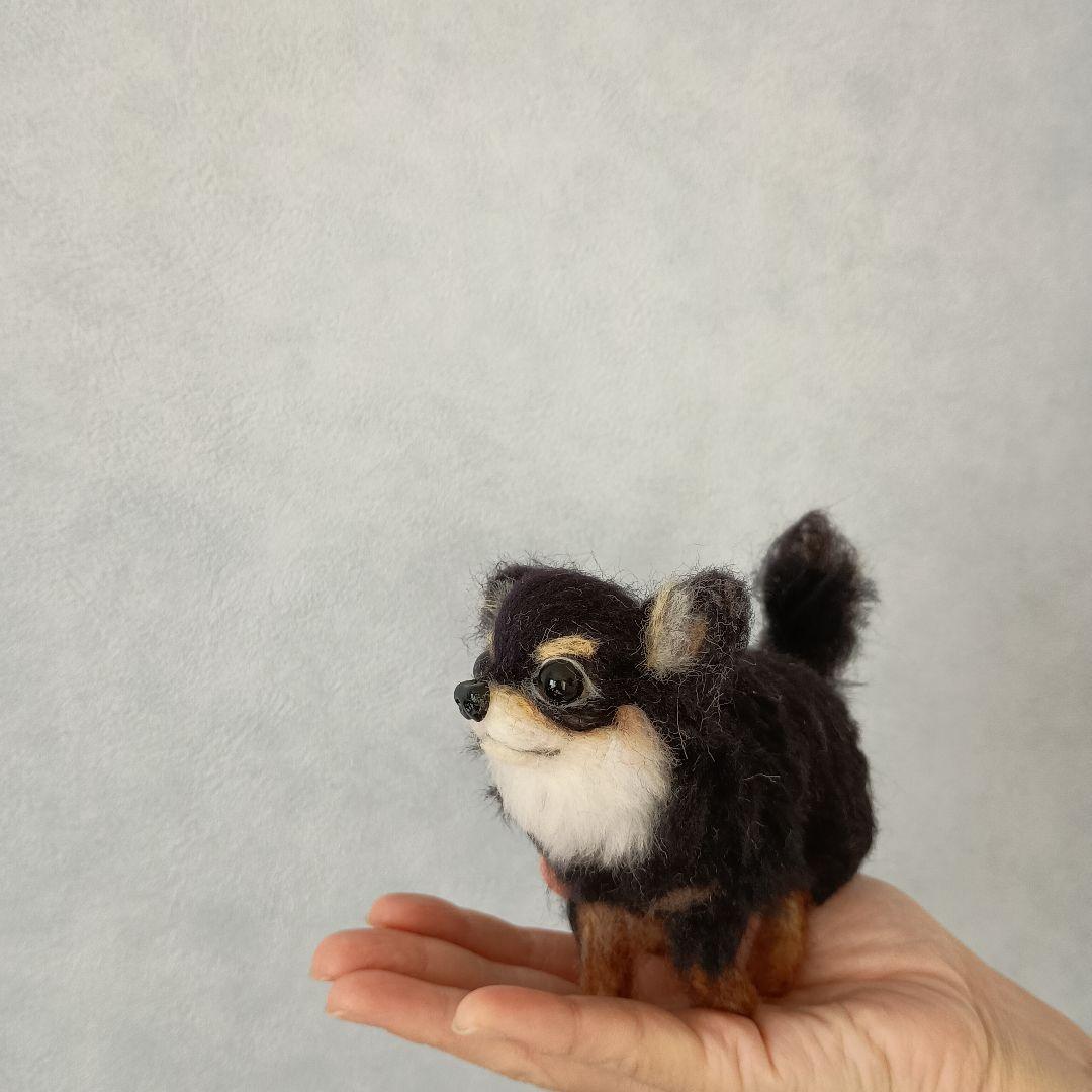 お値下げしました!!羊毛フェルト ブラックタン　チワワ♡
