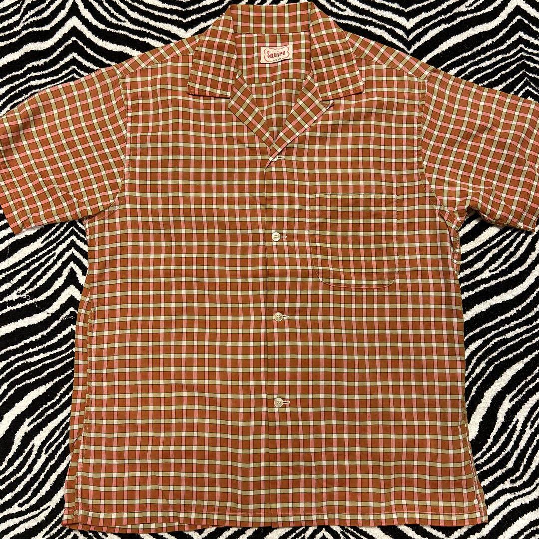 vintage 50s ピンクチェック ロカビリー シャツ vintage 古着
