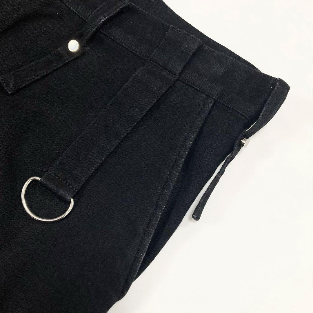 ヨウジヤマモト 10OZ DENIM B/BB STUDS PANTS 黒1
