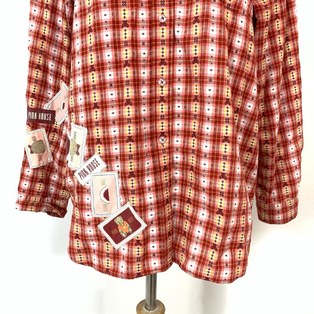 760 希少 ピンクハウス パーカー 赤 うさぎ 赤 綿100% little sunny bite×PINK HOUSE bear print parker （パーカー