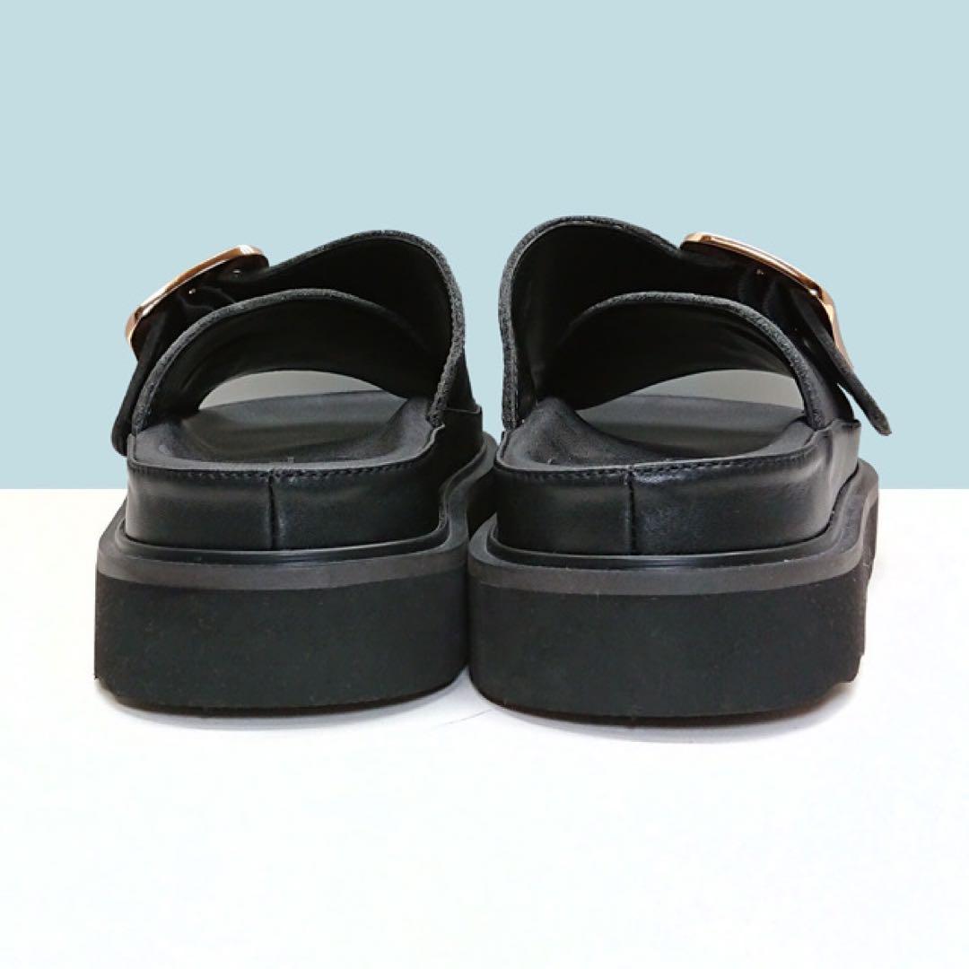 【完売品 美品】モヒ MOHI ビッグバックル サンダル ブラック 24 画像10