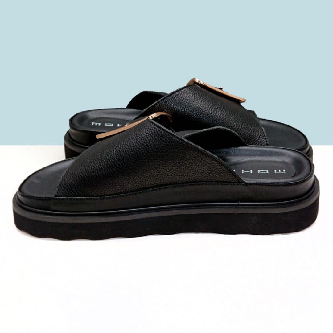 【完売品 美品】モヒ MOHI ビッグバックル サンダル ブラック 24 画像7