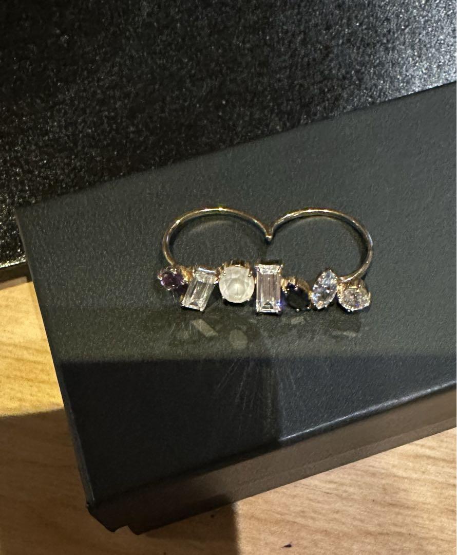 驚きの価格が実現！ 百貨店セレクトショップ購入 2本指リング ダブルフィンガーリング アクセサリー