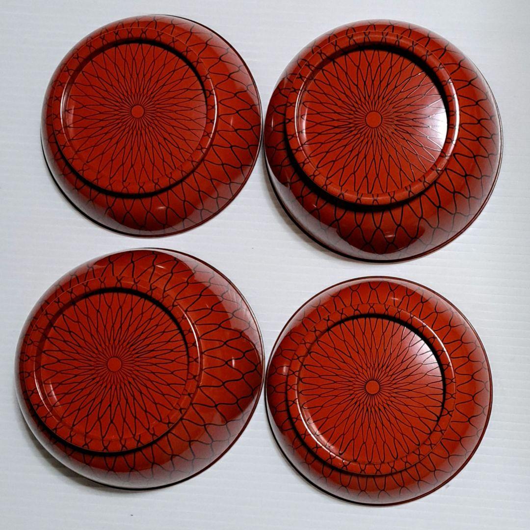 時代物　朱漆塗網絵　蓋付き椀　菓子椀　骨董品　茶道