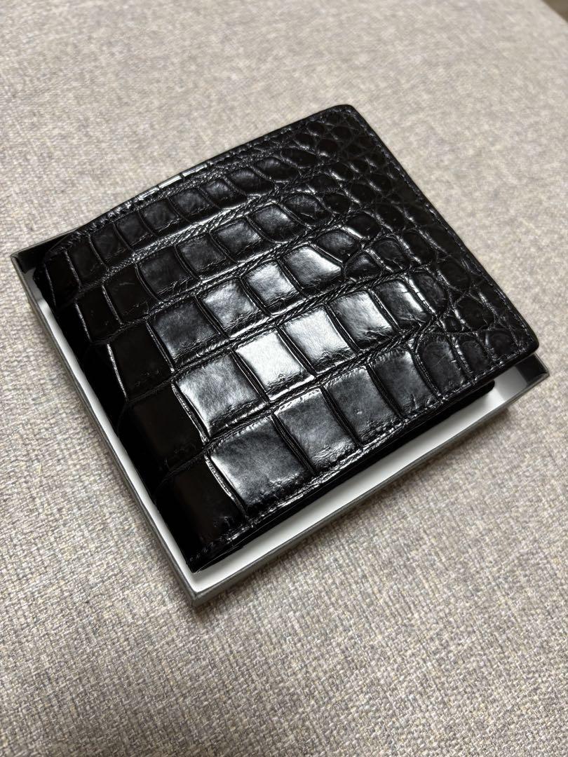 CROCODILE 二つ折り財布 ブラック