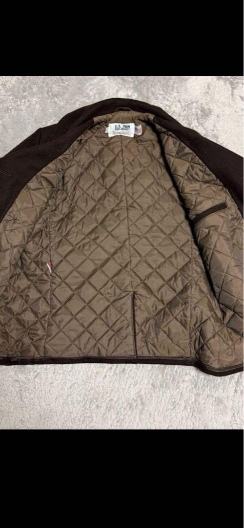 希少！おしゃれブラウン Schott ウールダブルPコート 740N