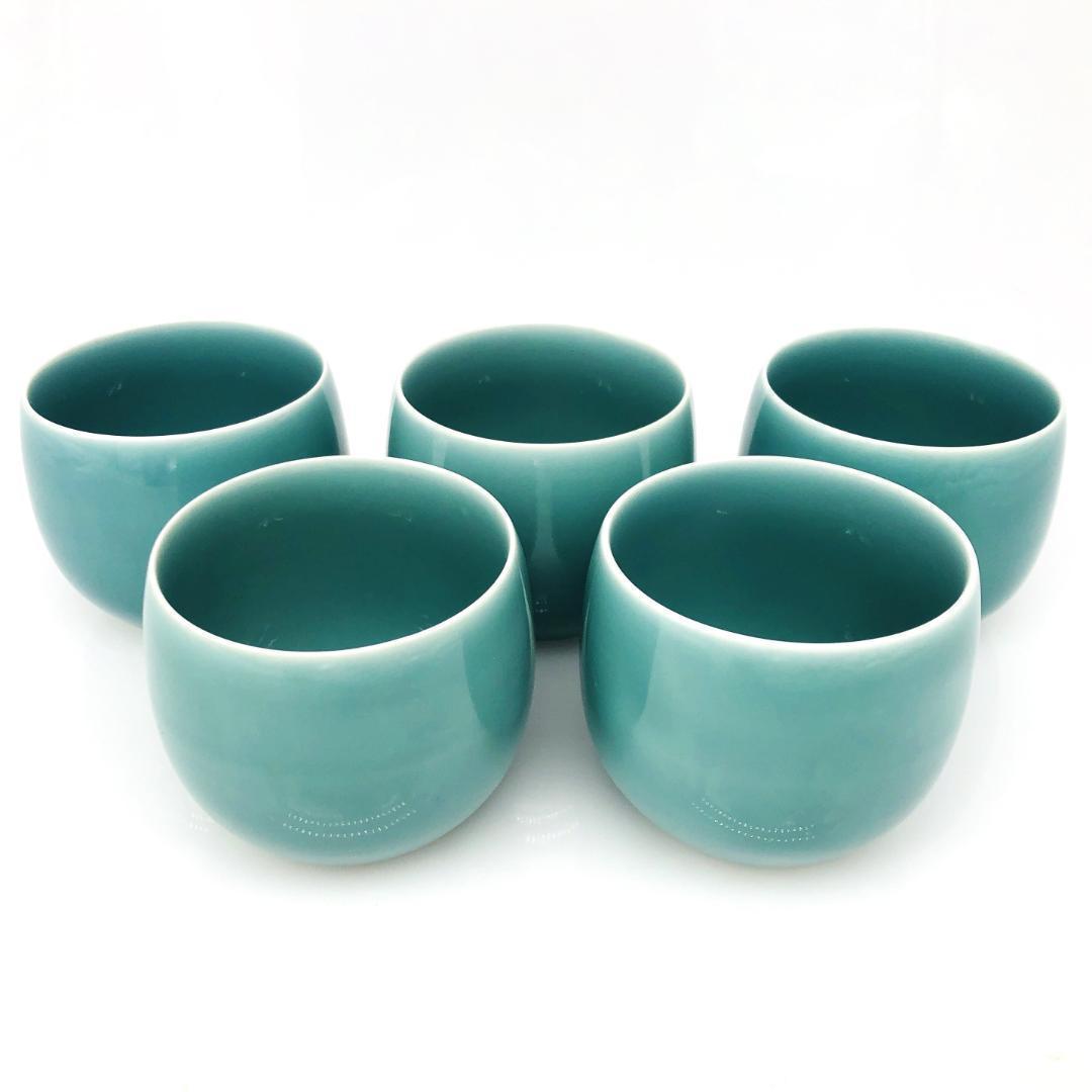 ★中古★白山陶器湯呑5個セット波佐見焼直約径7.5cm高さ約6.0cm