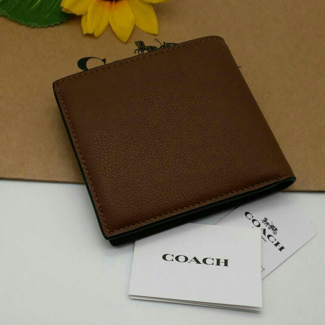 最新作⭐ COACH 二つ折り財布 新品 ブラウン レザー 大人気 メンズ