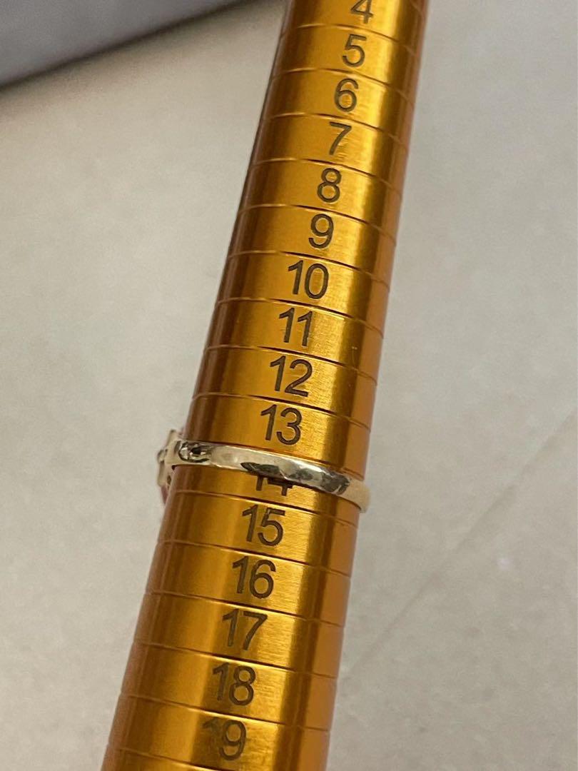 大粒珊瑚リング2個、k18金14.9mm重8g、silver 16mm（300）