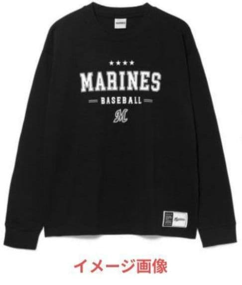 千葉ロッテマリーンズ 長袖Tシャツ(Mロゴ) XLサイズ ブラック