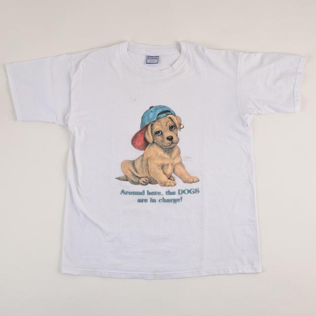 90s あのちゃん着用 ドッグ Tシャツ ホワイト Lサイズ