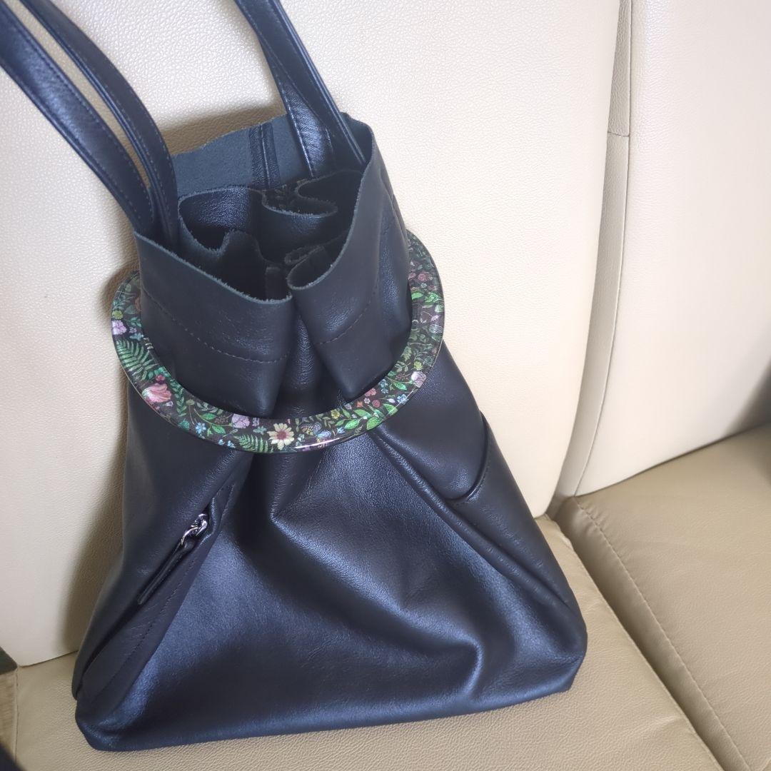 美品 ear PAPILLONNER トート巾着 本革 樹脂 sampoコラボ - メルカリ