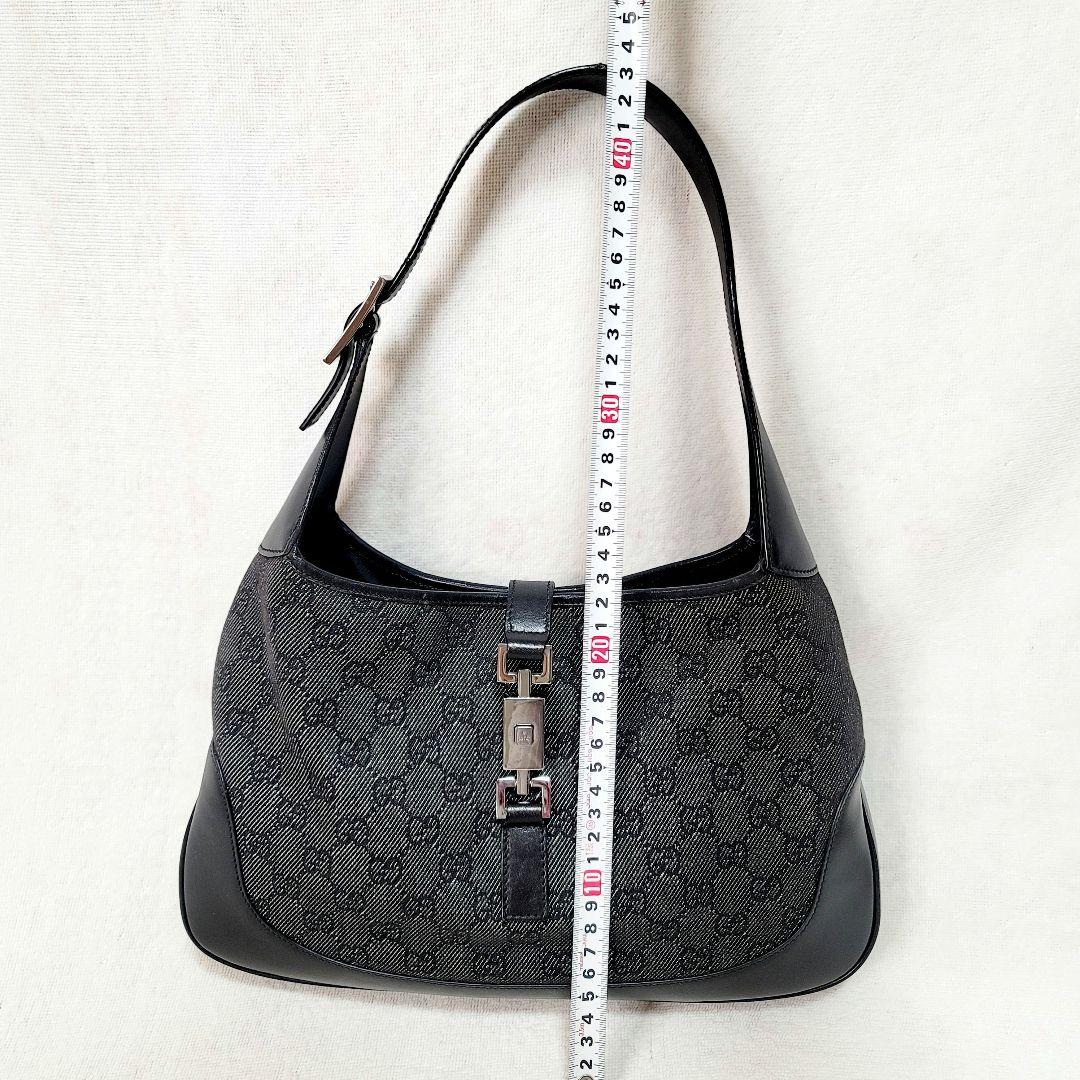 極美品☆GUCCIジャッキー GG柄キャンバスレザーワンショルダーハンドバッグ