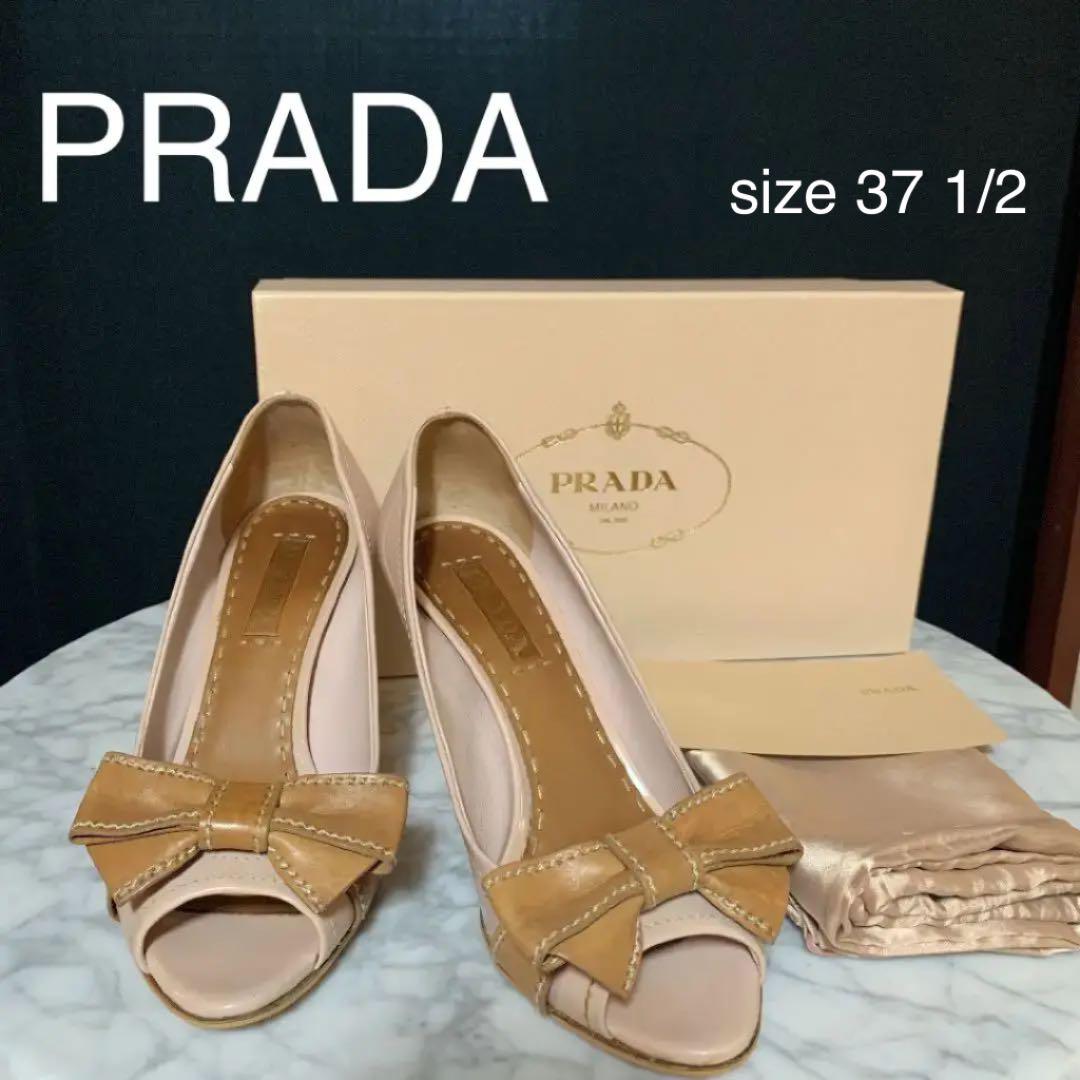500円引きクーポン Prada オープントゥパンプス エナメルピンク リボン ハイヒール パンプス Www Foundationchurchonline Org