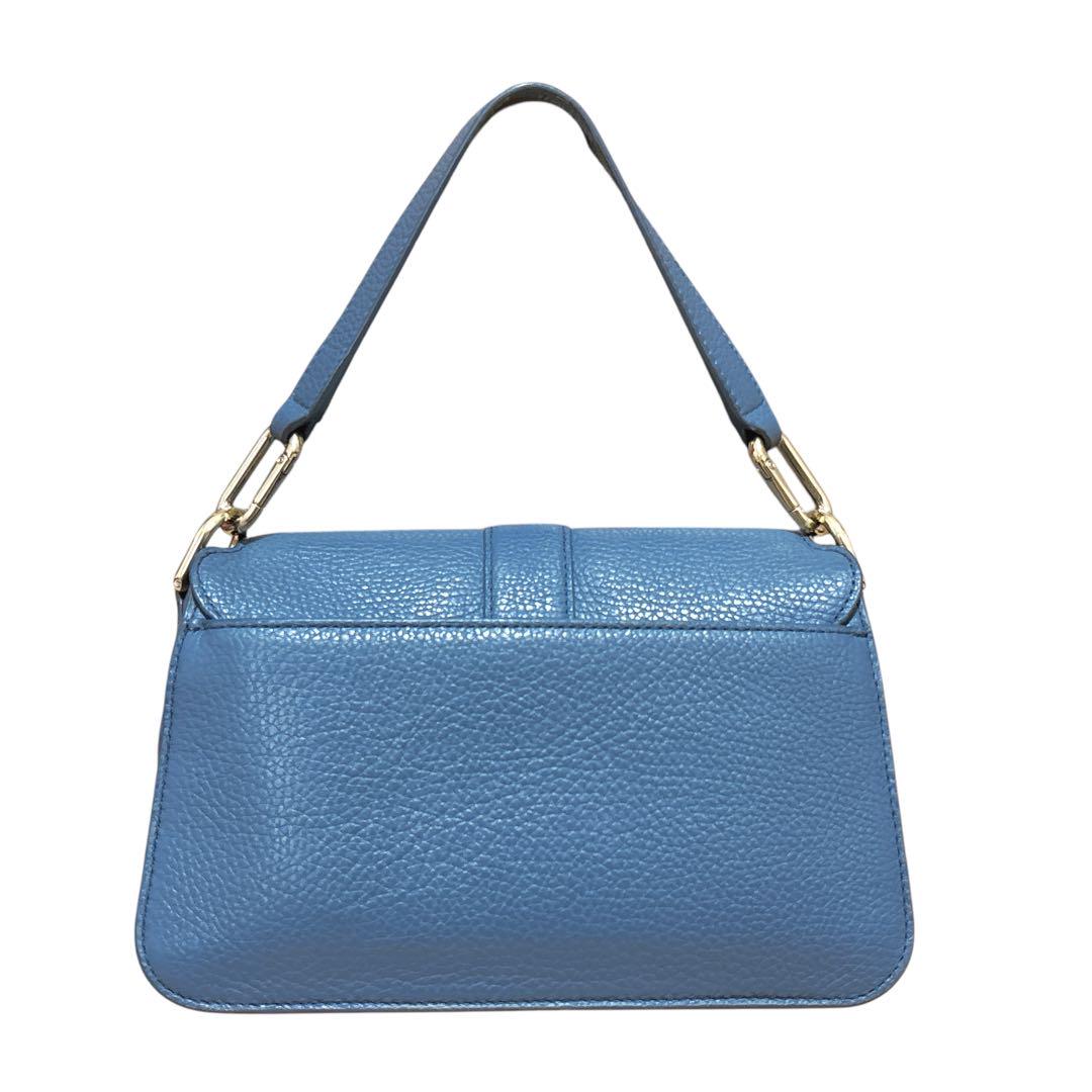 美品 フルラ ソフィア 2way レザー ハンド ショルダーバッグ ブルーデニム