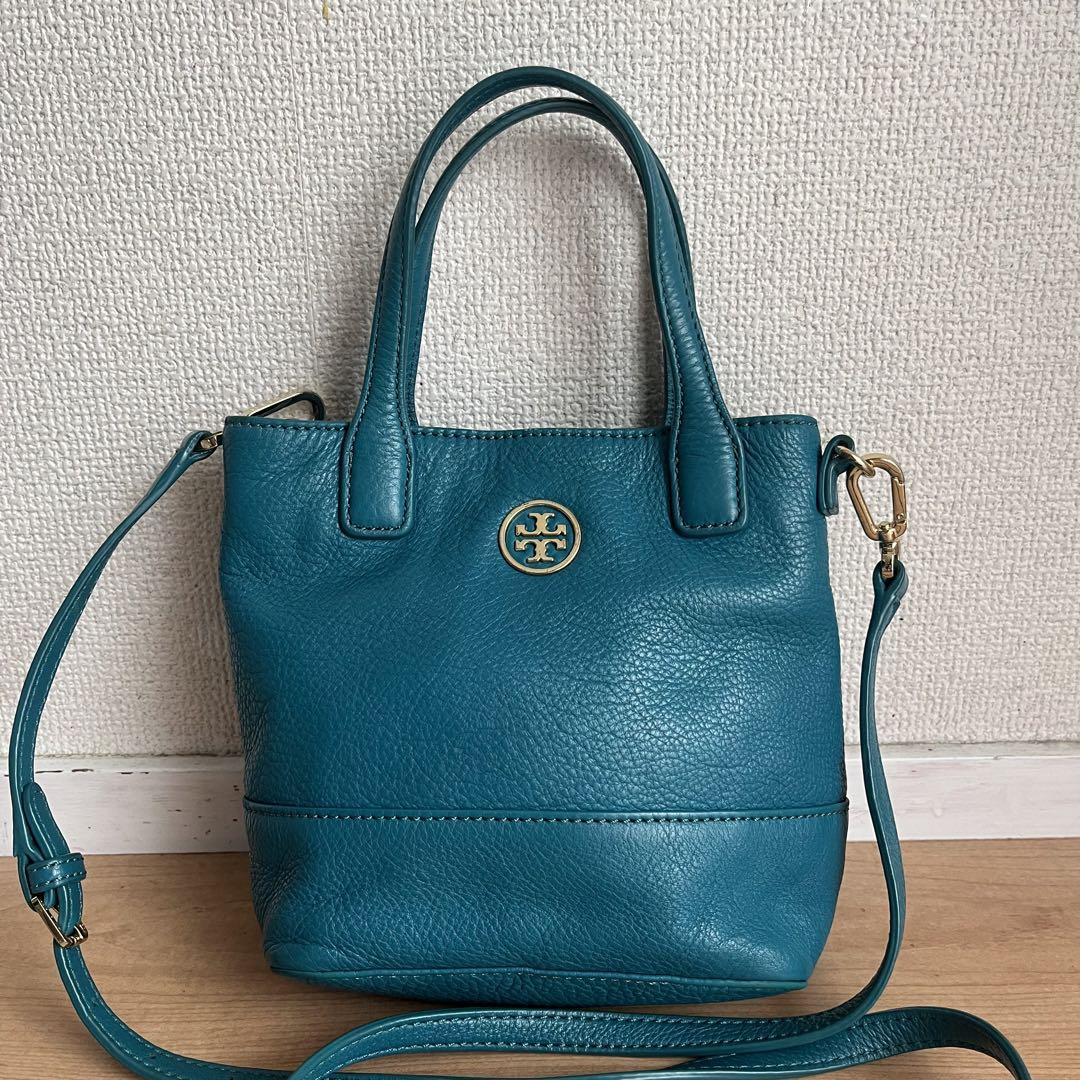 toryburch ショルダーバッグ レザー　ブルー